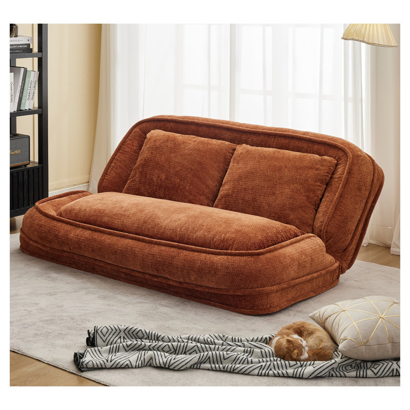 Canapé-lit convertible en chenille paresseux - Très grand canapé de sol et chaise longue pour animaux avec 5 positions réglables