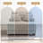 Upholstered Light Gray Faux Fur Chaise Lounge Sofa Bed Couch with Cup Holder and Throw Pillows-313184263