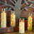 Flameless Candles With Embedded Star String, Battery Operated LED Pillar Candles With Timer And Remote Control,Home Decorating For Ambiance, Set Of 7 (D 2.3"×H 5" 5" 6" 6" 7" 7" 7")(Gold)-1426505132