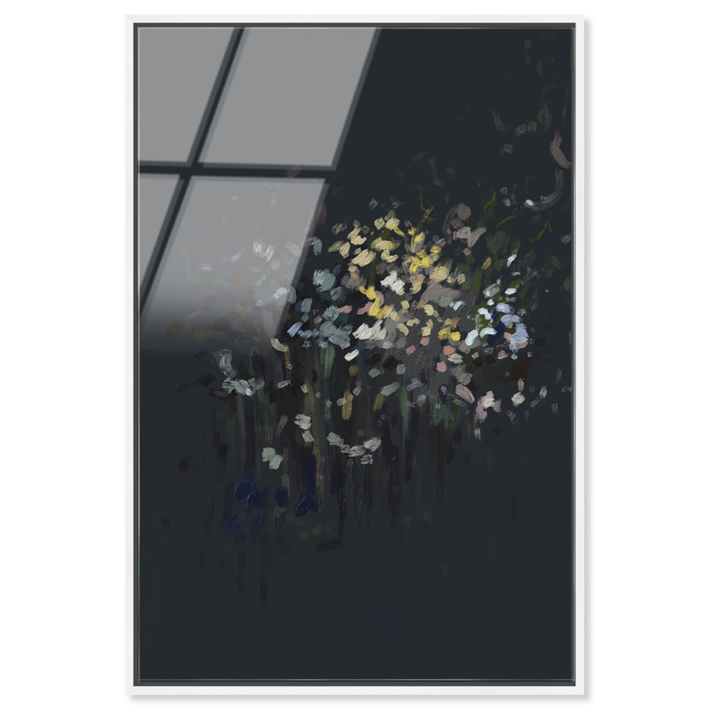 Midnight Flowers Print by Oliver Gal, 31"H x 46"W, White Floater Frame