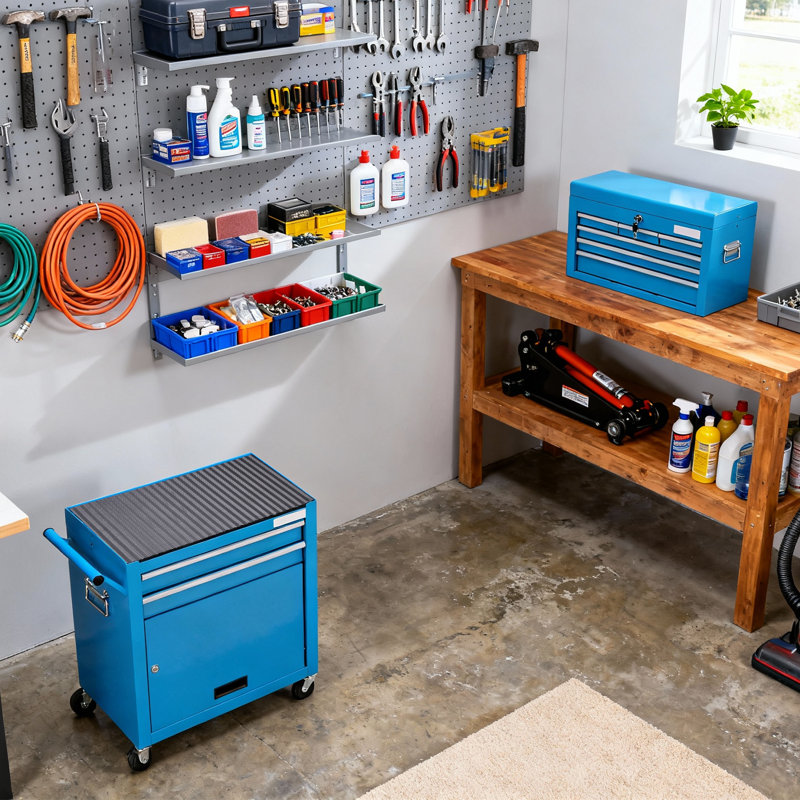 ? Armoire à outils détachable 2-en-1 avec roulettes verrouillables et coffre à outils de rangement à grande capacité 2 pièces pour garage, atelier?