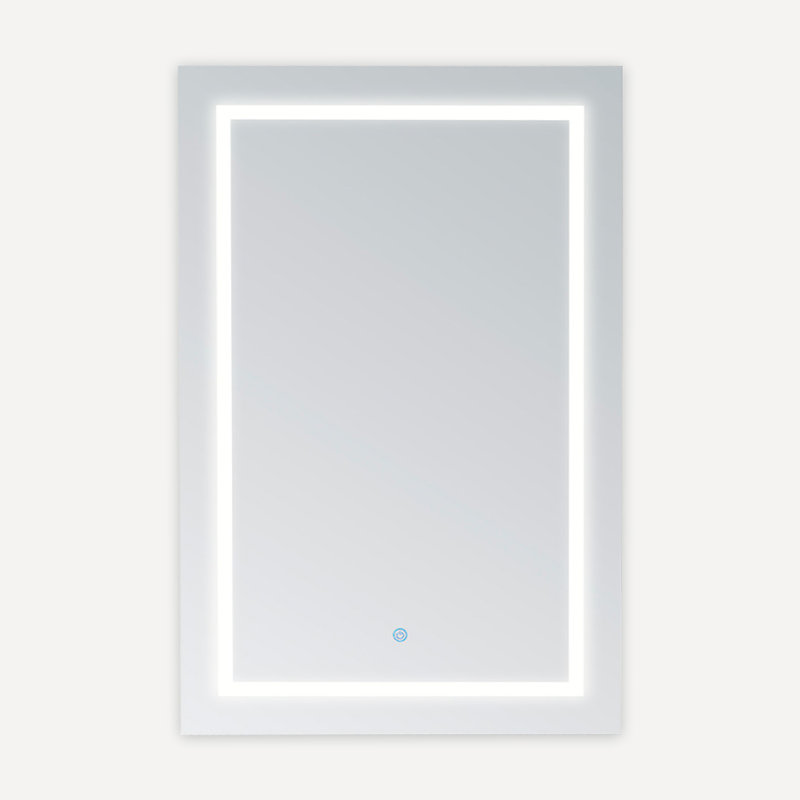 Armoire à pharmacie à DEL à charnière droite de 24 po x H 30 po x P 5 po avec gradateur, miroir grossissant à DEL réglable 3X, prises électriques encastrées ou à fixation en surface Coledon.