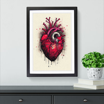Love Heart Line No.2 - Single Picture Frame Print on Wood