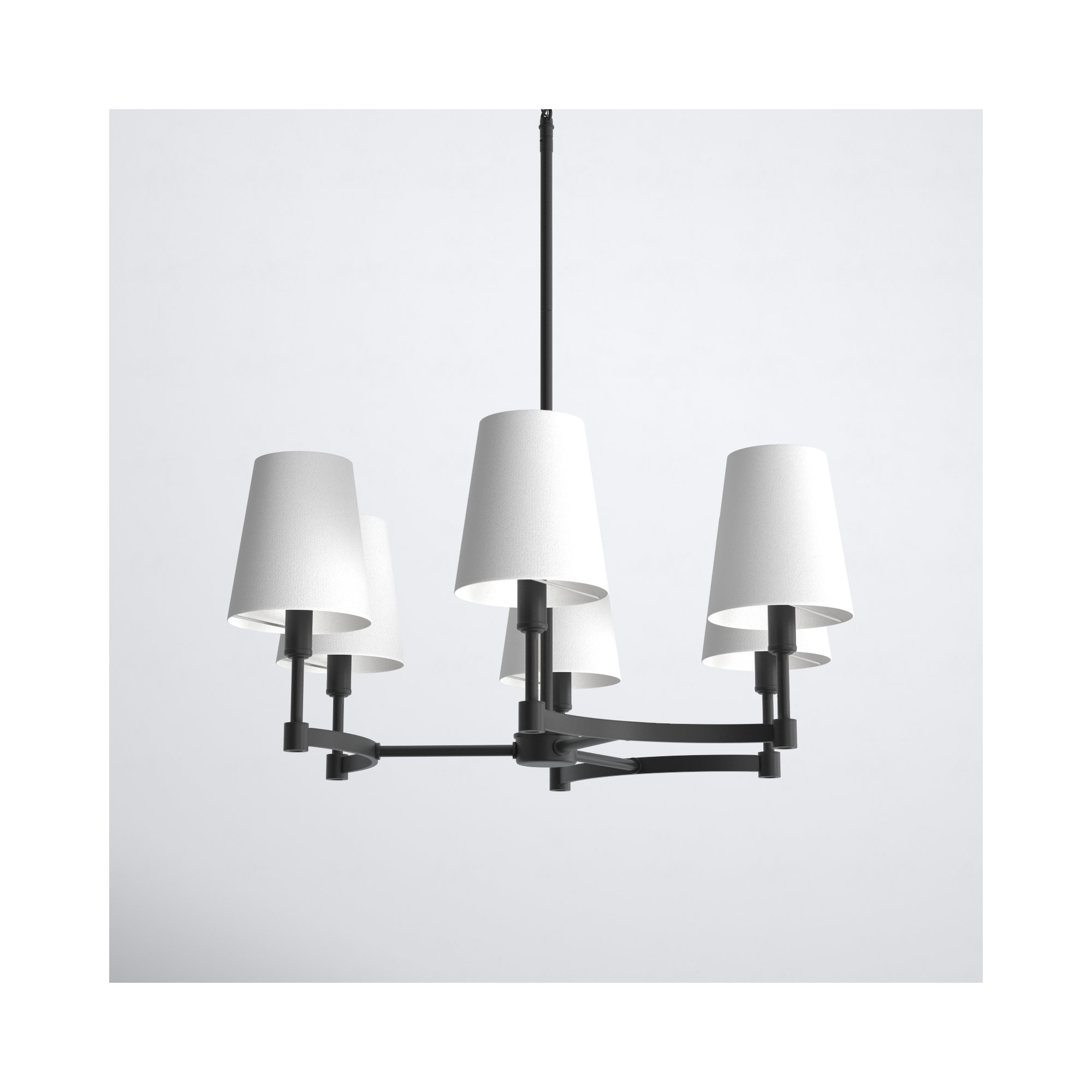 Triton 6 - Light Metal Dimmable Chandelier, Black