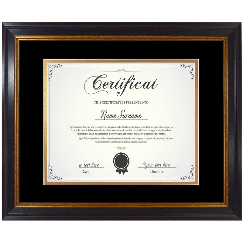 Bouck Document Picture Frame, Black/Burgundy, 8" x 10"