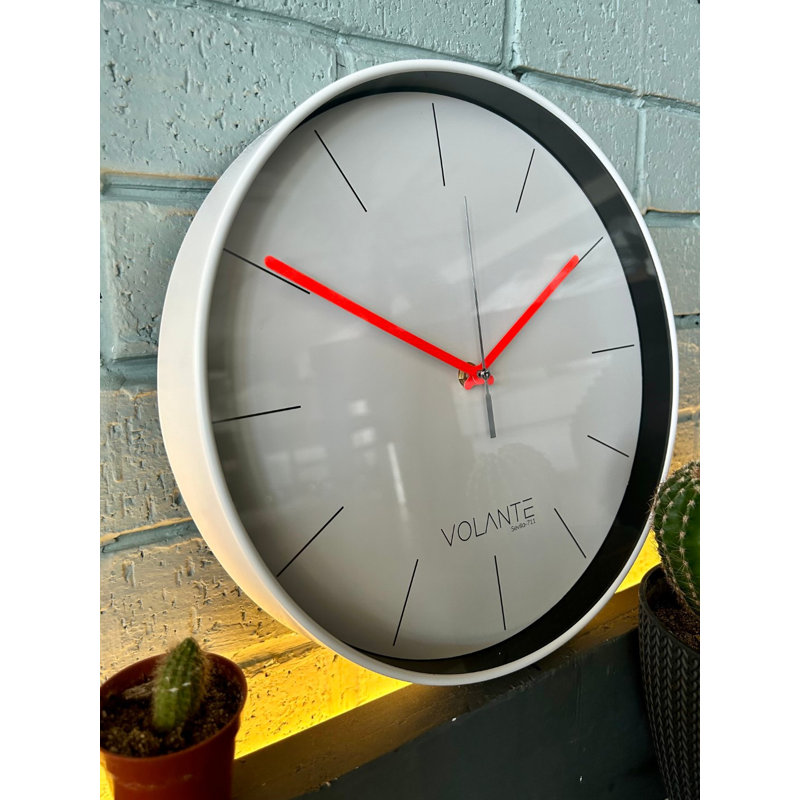 Anaica Wall Clock, White/Red