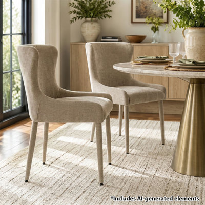 Chaise rembourrée avec accoudoirs encastrés Modern Luxury Chenille