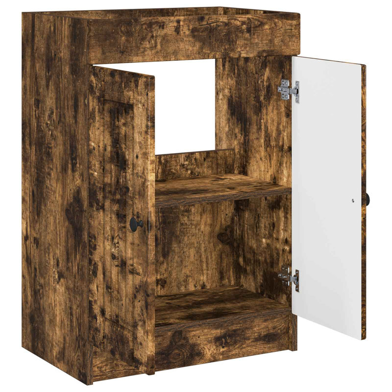 56cm Bathroom Vanity Base Only, Smoked Oak