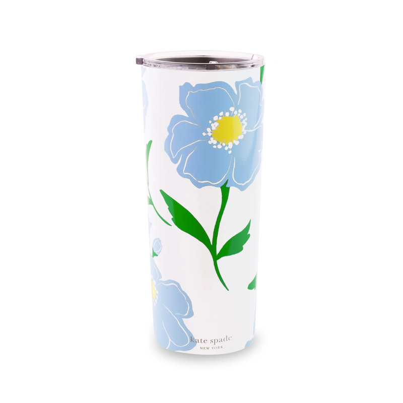 Verre en acier inoxydable, motif floral soleil