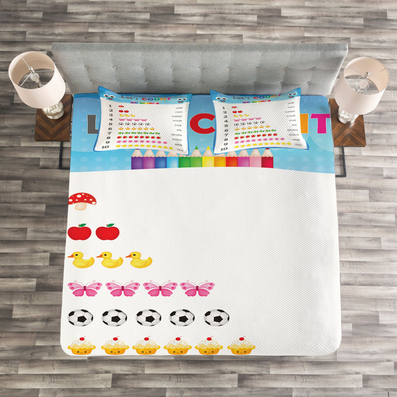 White/Pink/Yellow/Red 100% Microfibre Bedspread, 220 x 264 cm