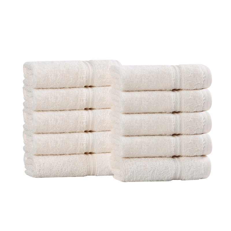 Oleg Heritage Egyptian Cotton Soft Absorbent Luxury Washcloth Towel, Ivory
