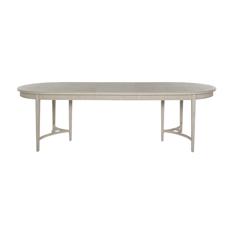 Whitlock Extendable Solid Wood Dining Table, Cerused White