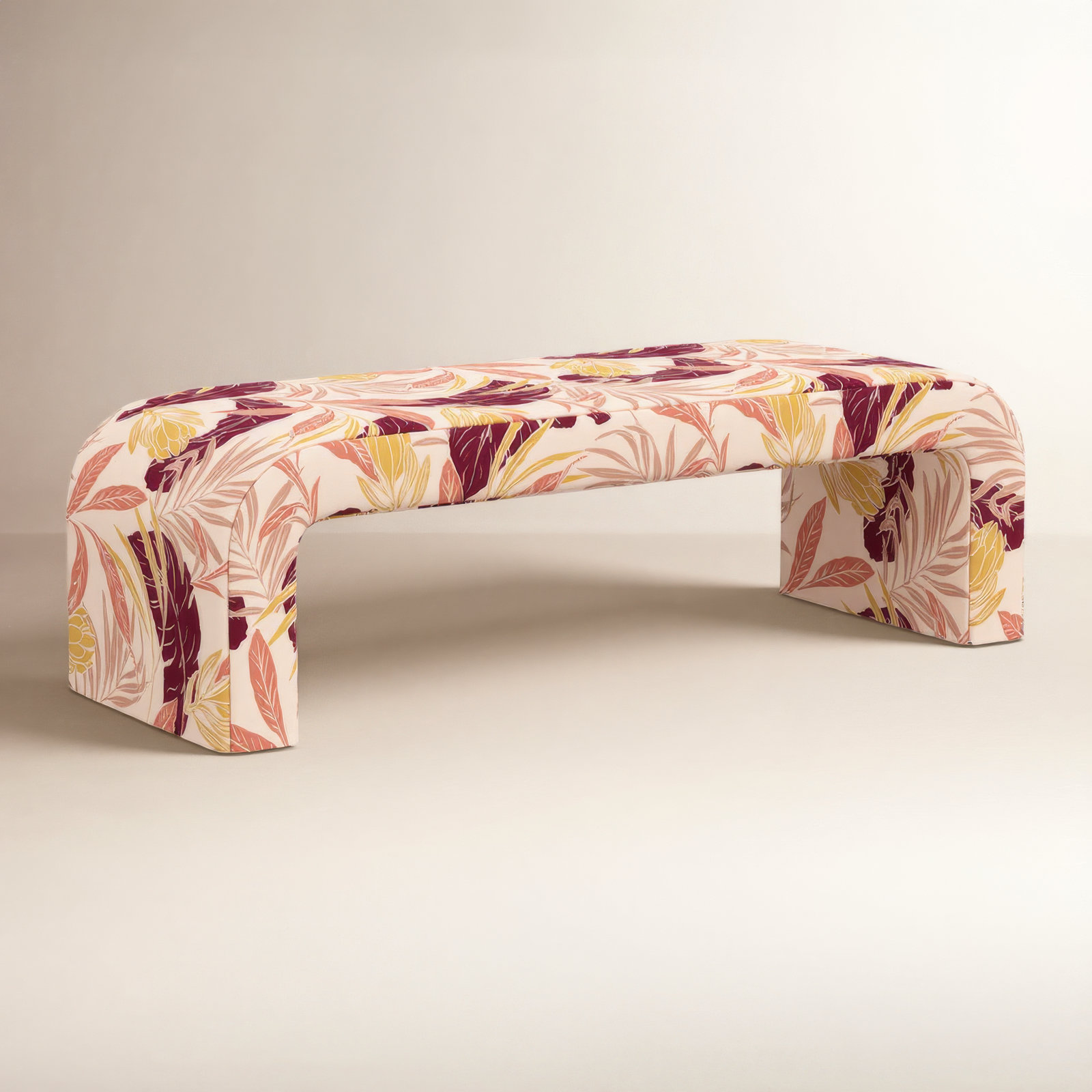 Barley 50" Bedroom Bench, Protea Palm Blush