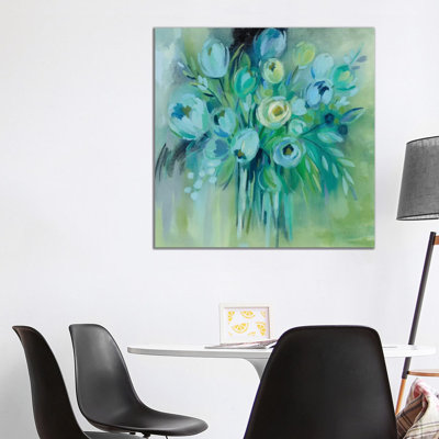 Aurora Borealis Florals by Silvia Vassileva - Wrapped Canvas Painting