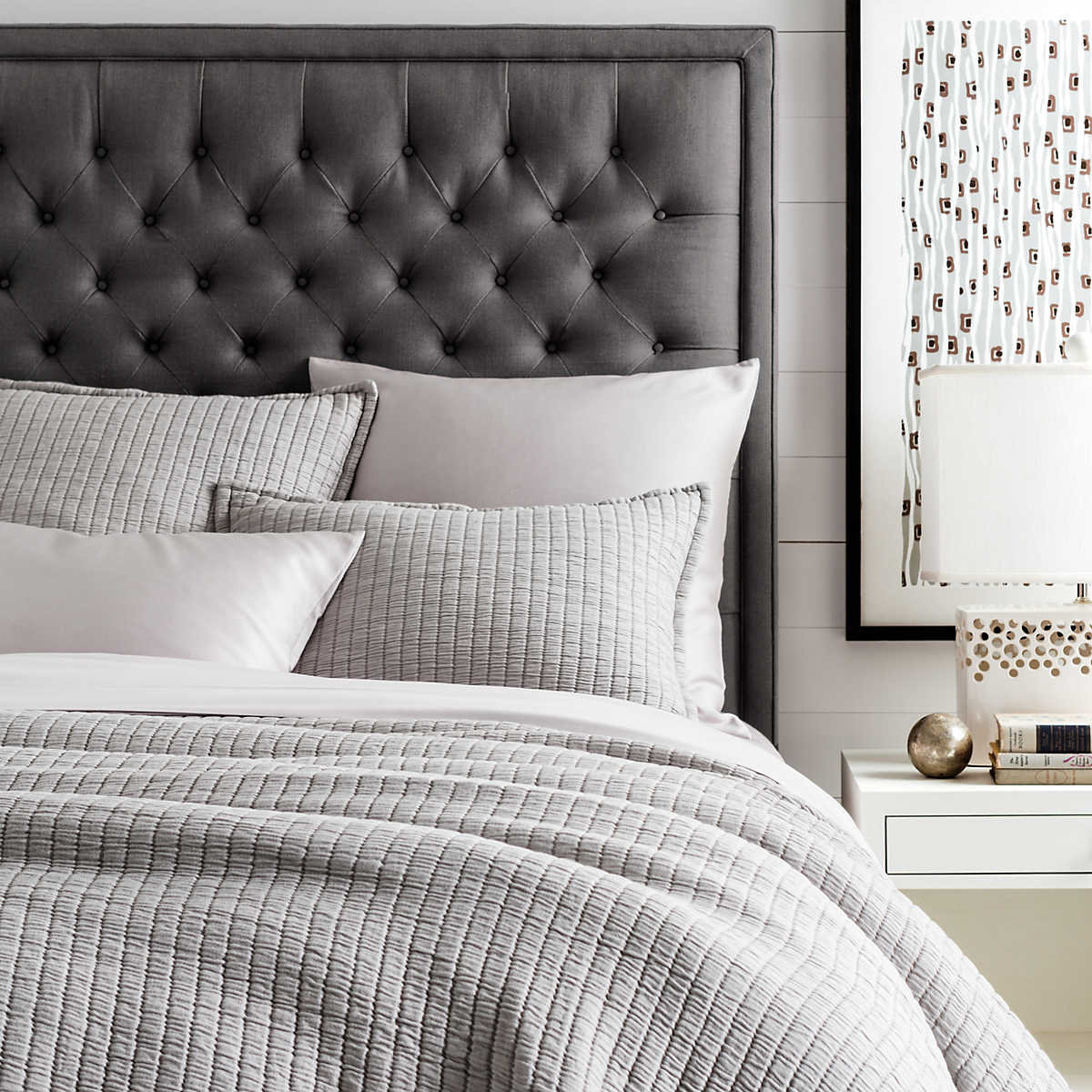 Boyfriend Cotton Shams, Standard, Gray