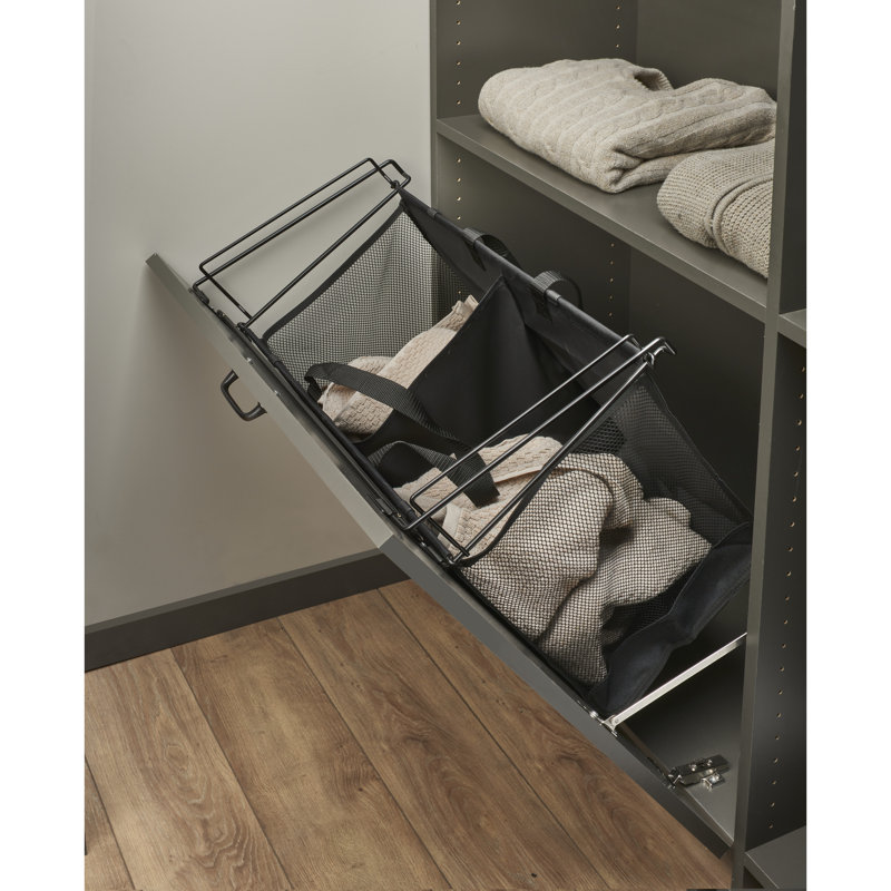 Rev-A-Shelf Sidelines CTOHSL-24-1 24" Wired Frame Fabric Laundry Hamper Basket, 19.03" H x 15.22" W x 13.38"" D