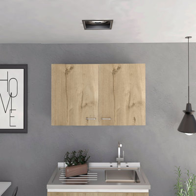 Armoire murale H 19 po, deux portes, deux tablettes internes