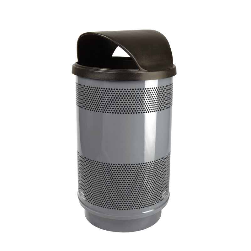 Poubelle 55 gallons Stadium Series Perforated Metal, Mauve