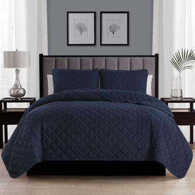 Wayfair Basics® Microfiber Reversible Diamond Quilt Set