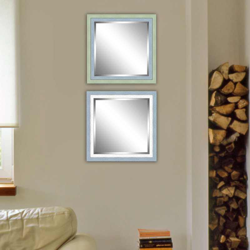 Miroir de salle de bain Amatury, Vert/ciel