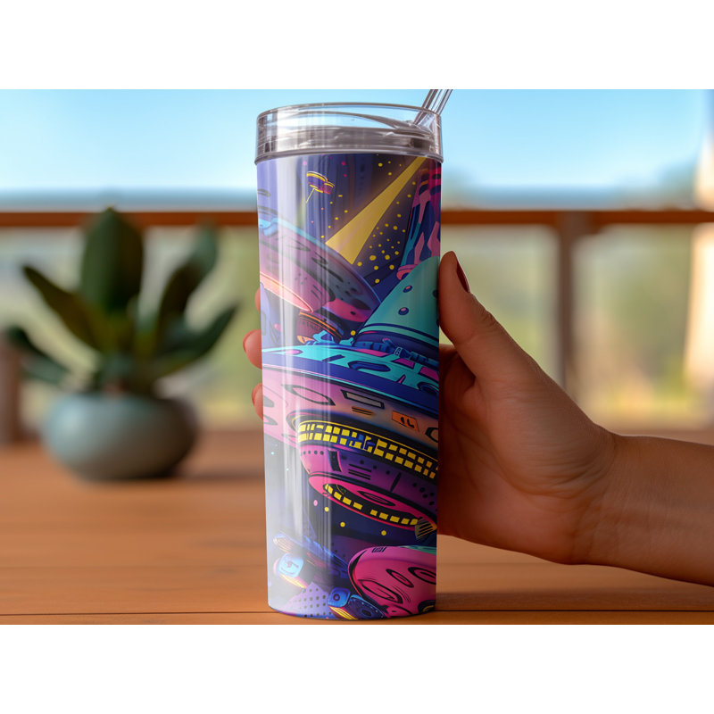 Choose Handmade Tumblers 591ml Vacuum Insulated Stainless Steel (18/8) Travel Tumbler with Straw