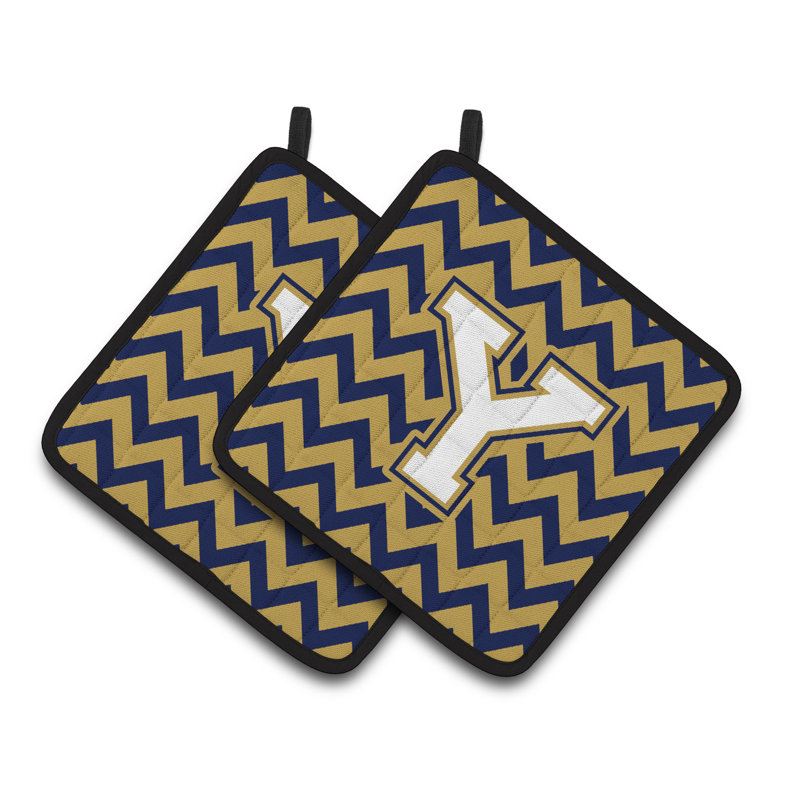 Poignée à chevrons, Y, Bleu marine/doré