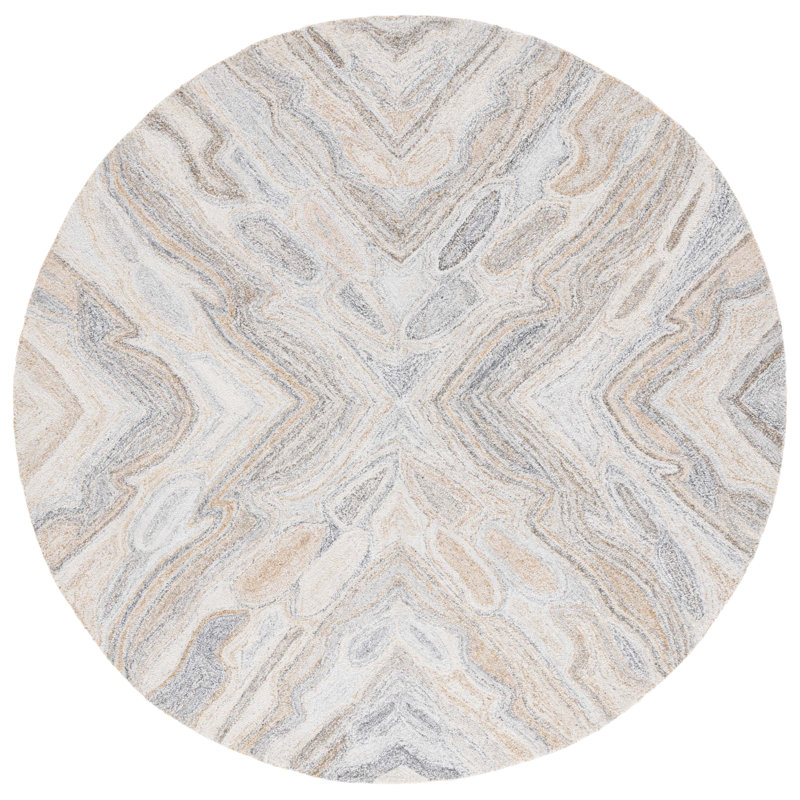 Tapis à motif abstrait Clen, Rond 6 pi