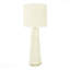 Lampe de table - 29 po de hauteur, matériau céramique, ivoire et abat-jour crème