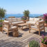 Zayric Outdoor 5-Piece Acacia Wood Conversation Set With Removable Cushions