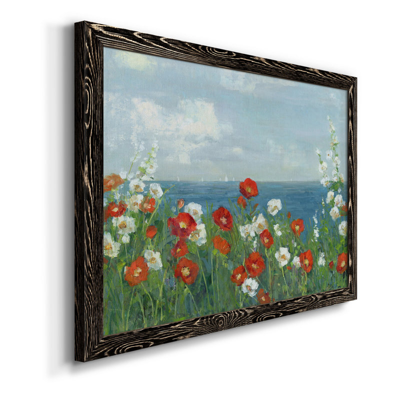 «Through the Flowers», peinture sur toile encadrée, Toile encadrée noire, H 37,5 po x l 27,5 po x P 1,5 po