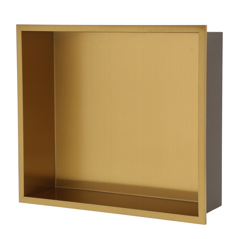 15" X 13" Stainless Steel Shower Niche, Gold, 4.01" H x 15.07" W x 13.07" D, Gold