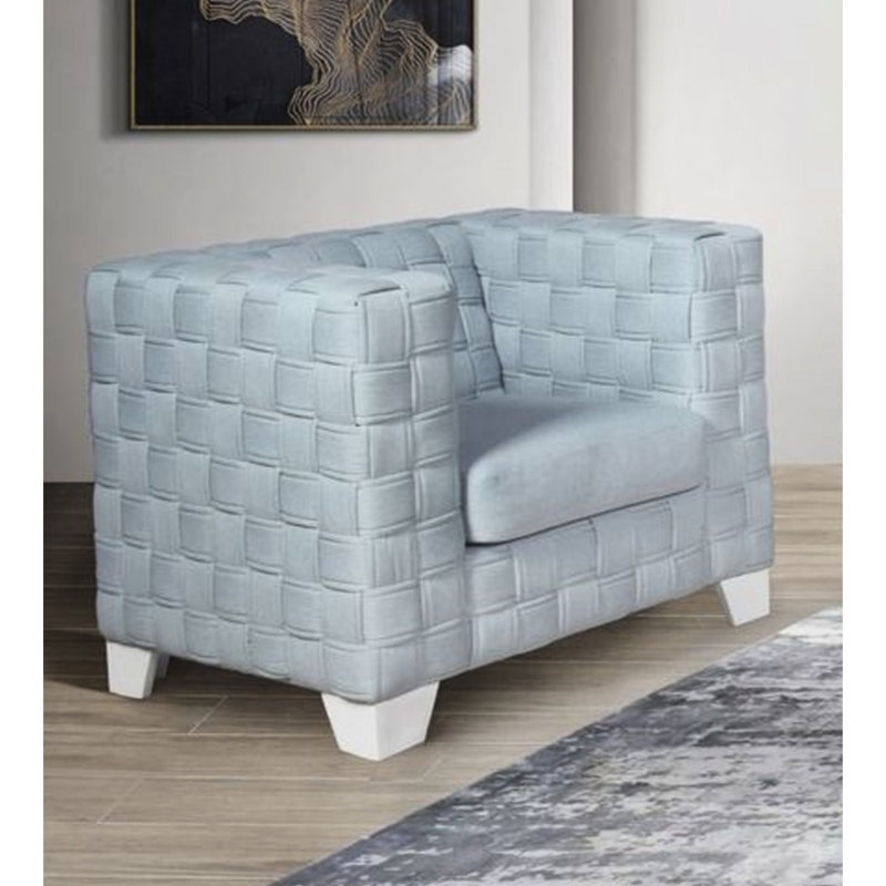 Fauteuil de bar chic bleu: revêtement en chenille, assise moderne à base de bois: matériau, structure