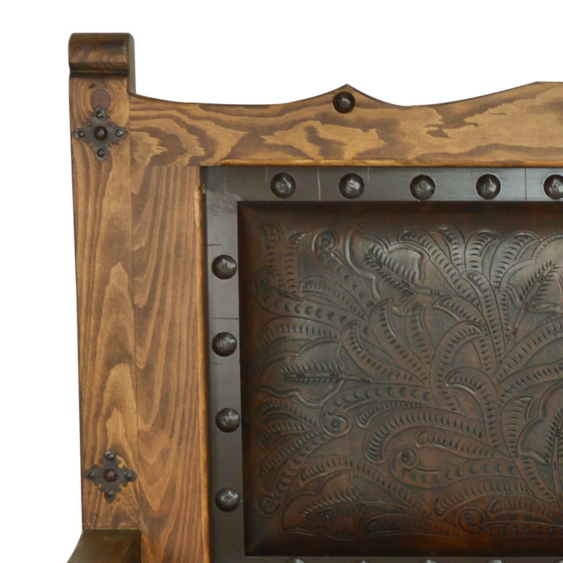 Banc de rangement en cuir véritable Fatia
