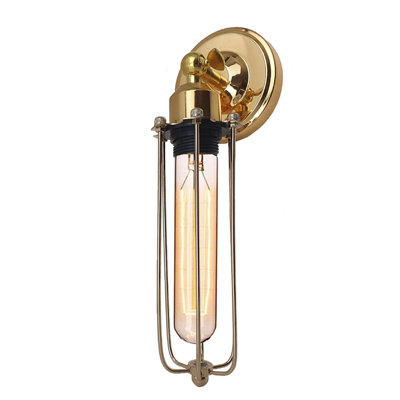Vintage Industrial Adjustable Cage Wall Sconce – Retro Metal Wire Lamp E27 For Bedroom, Kitchen, Hallway