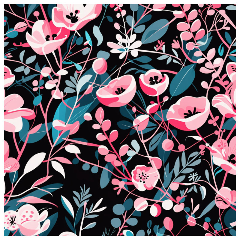 Tapisserie florale - Décoration murale nature, 50 po H x 60 po L avec 4 œillets