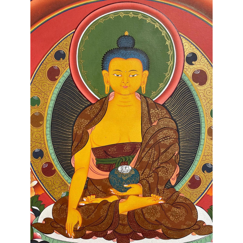 Bouddha Shakyamuni avec des moines Thangka (Thangka sans brocart)