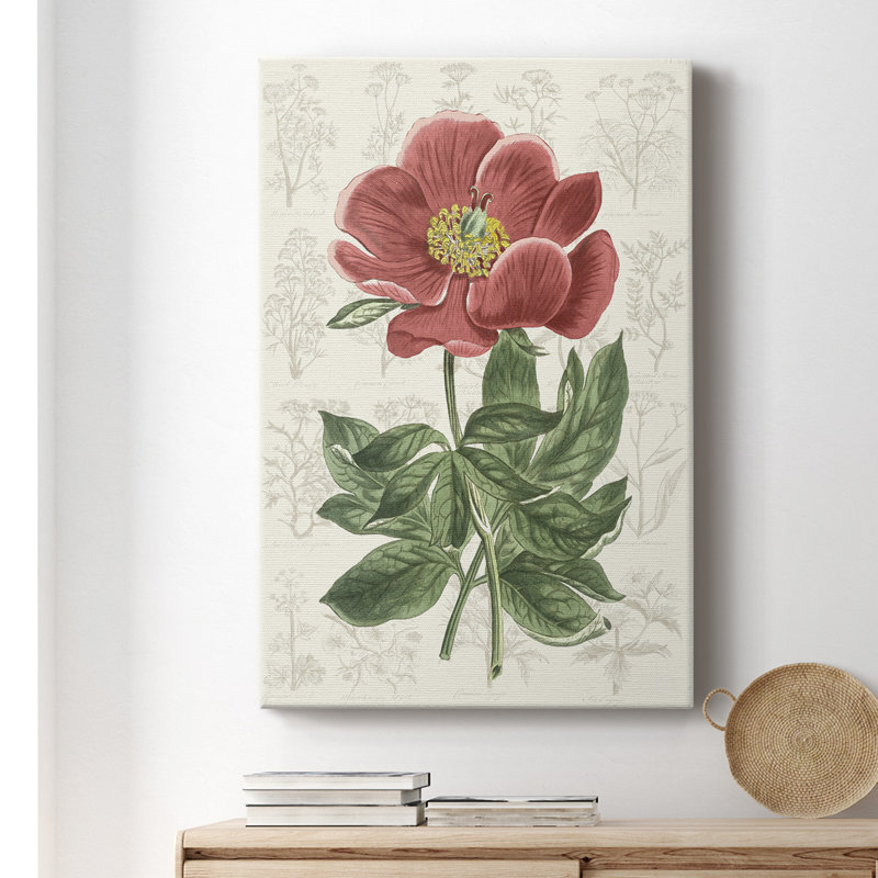 Peony Flower Garden II - peinture sur toile tendue, H 27 po x l 16 po x P 1,5 po