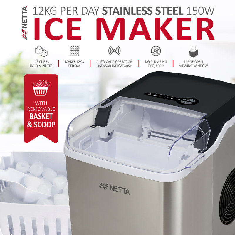 NETTA 26 Lb. Daily Production Cube Ice Portable Ice Maker