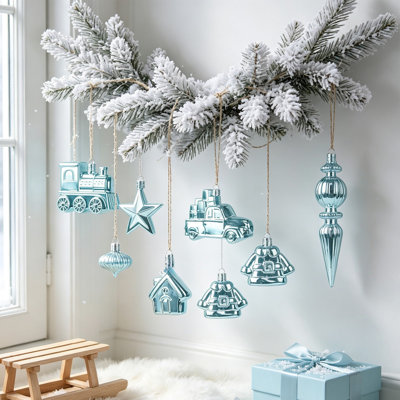 Décorations de Noël Décorations de Noël suspendues 38 pièces Créatif coloré Pendentif boule décorative Arbre de Noël Atmospheres Festival ou scène de mariage Petite décoration
