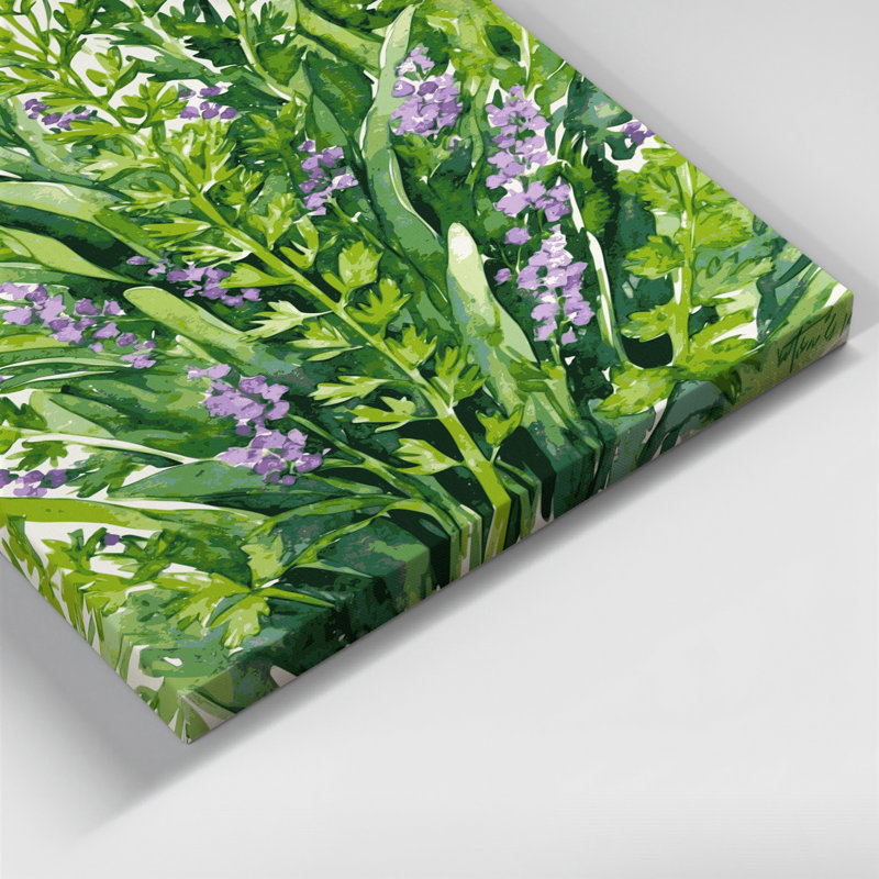 Art mural aquarelle sur toile vert botanique, H 11 po x l 14 po
