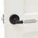 Barcelona Solid Matte Black Door Lever with Satin Silver Knurled Handle