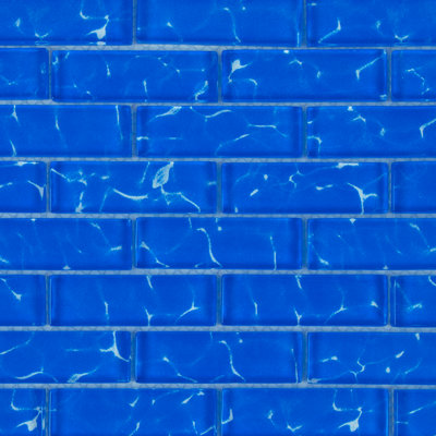 Carreau de mosaïque en verre à bord droit pour piscine 1 "x 3"