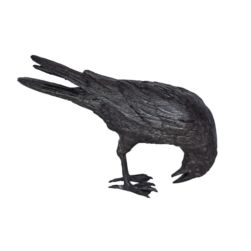 Raven regardant vers le bas bronze - Taille: L 19 po x l 5 po x H 11 po.