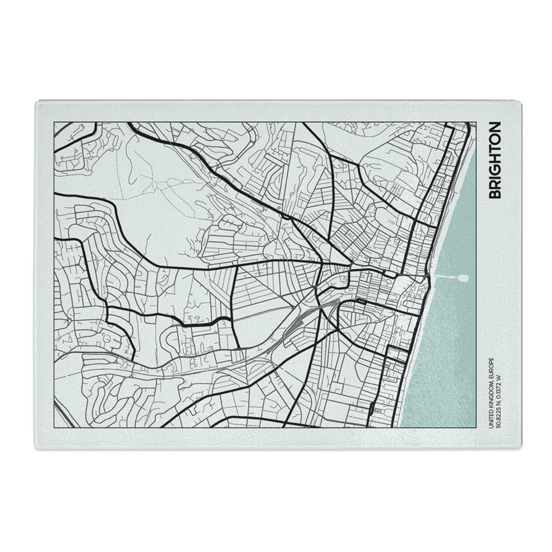 Map Brighton UK Chopping Board, 20cm W x 28.5cm L