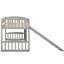 Lit mezzanine simple gris avec glissade et - pour les petits espaces, lecture sous le lit, contreplaqué de pin massif, assemblage en 20 minutes, idéal pour les maisons, espace limité, crée un espace confortable en dessous, pin, facile