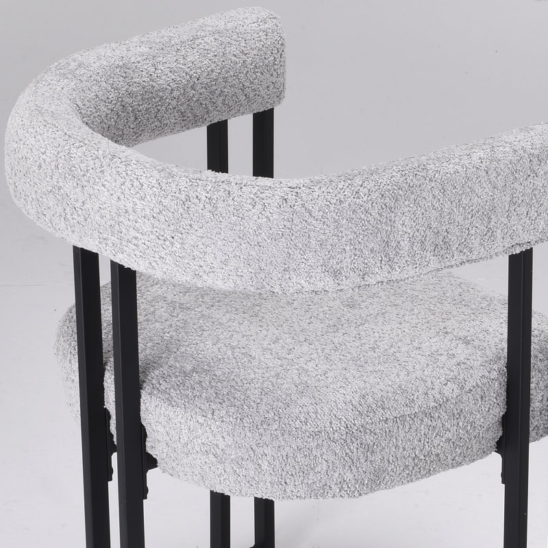 Chaises de salle à manger rembourrées Mahjabi, Gris