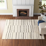 Alexuss Mae Striped Handmade Flatweave Wool Gray/Cream Area Rug