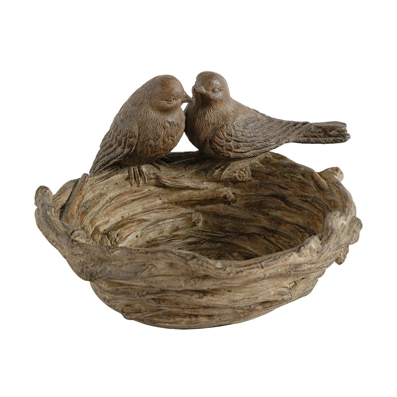 Varja Nesting Bird Dish 9x7.5x5" Brown