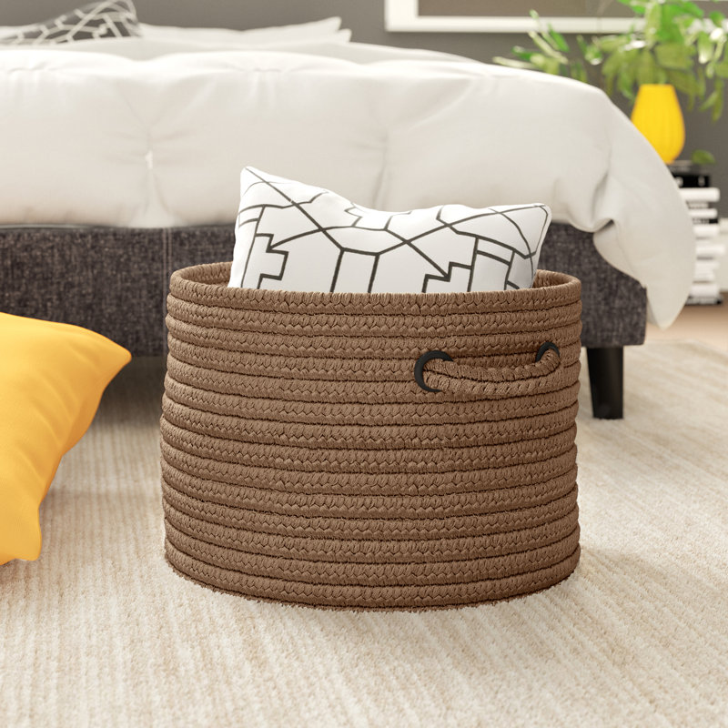 Panier de rangement tressé intérieur / extérieur, H 10 po x l 14 po x P 14 po, Noix de cajou