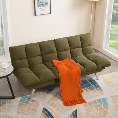 Multifunctional 2-Seater Foldable Corduroy Sofa Bed – Versatile For Living Rooms & Apartments(Green)